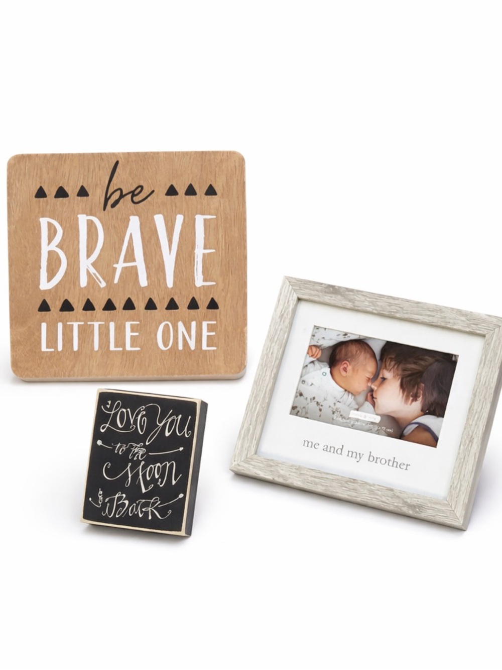 Neutral Nursery Decor Set Wood Signs Frame Baby Room Wall Art